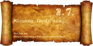 Micskey Terézia névjegykártya